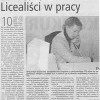 Licealiści w pracy, Dziennik Bałtycki, 4 marca 2005 roku