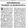 Kandydat na wiceburmistrza, Gazeta Powiatowa - Krzyż Wielkopolski 14 maja 2004 roku