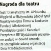 06.12.08 Kurier Poranny Nagroda dla teatru