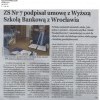 24.10.11 Tygodnik Wałbrzyski ZS nr 7 podpisał umowę z Wyższą Szkołą Bankową z Wrocławia